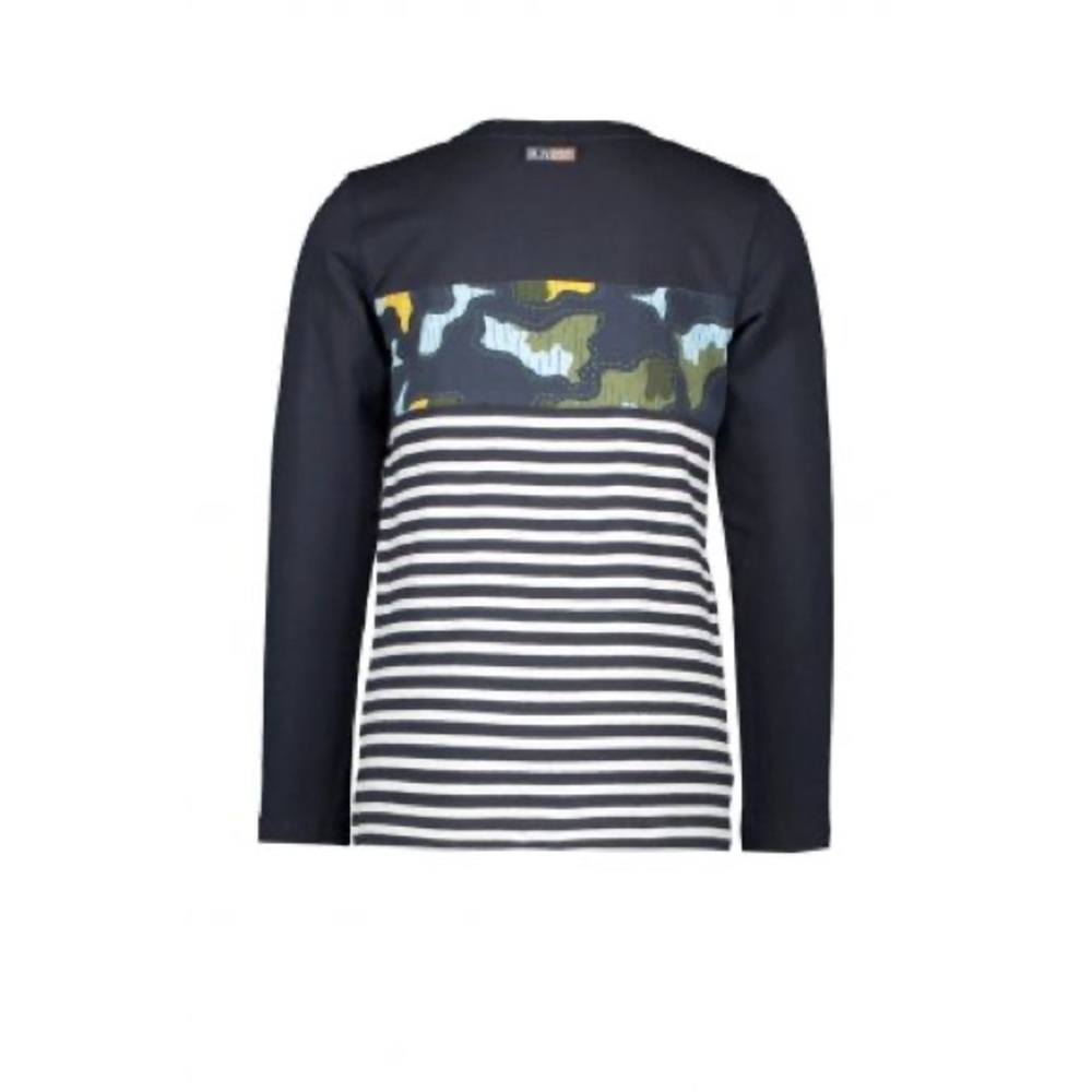 Navy Striped and Camo Long Sleeve Shirt